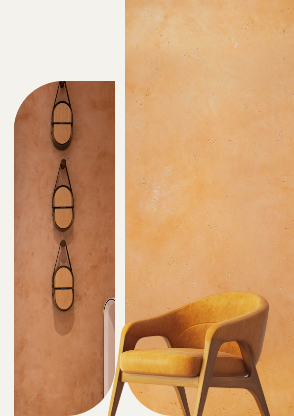 Premium Italian Wall Finishes - Warm Textured Finish with Modern Furniture